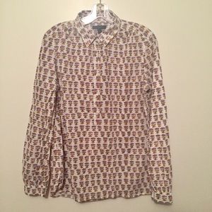 3/$12 J. Crew half button down shirt floral